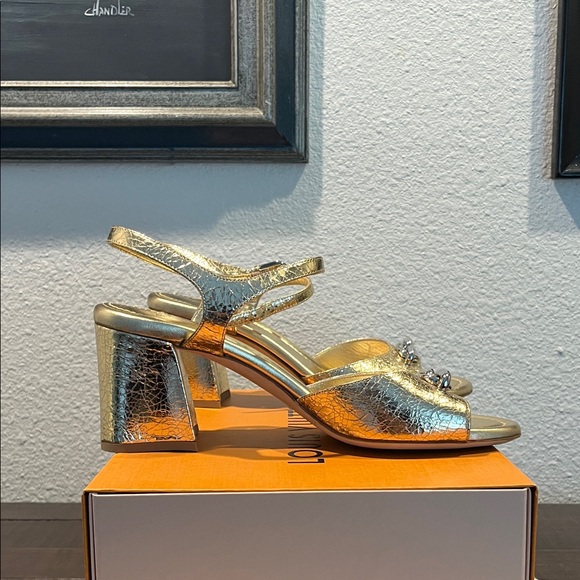 Louis Vuitton Shimmering Gold Sandals - Picture 9 of 12